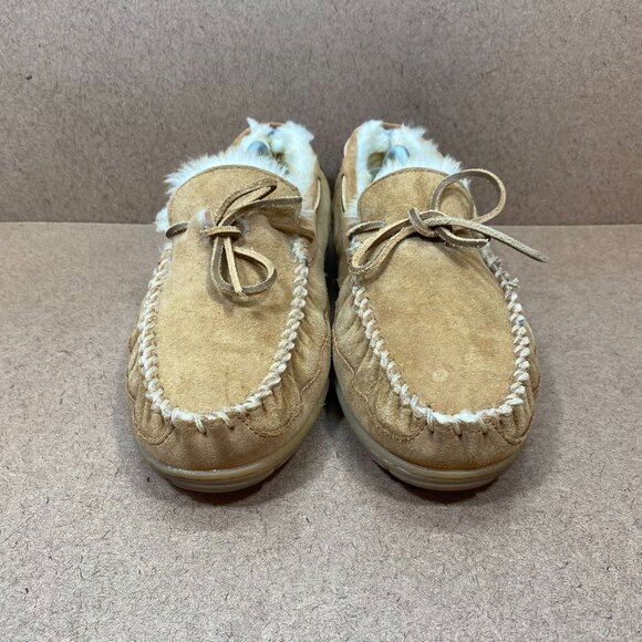 L.L. Bean Wicked Good Moccasins Mens Shearling-Lined Slippers Size 11 Brown - Picture 2 of 8